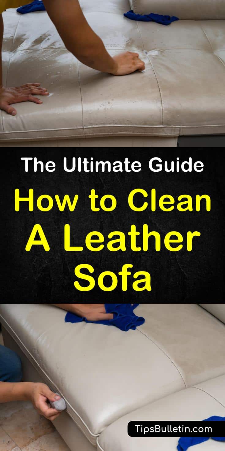 Learn how to clean a leather sofa or couch at home using products like olive oils and vinegar. These DIY tips will teach you how to remove stains from your living room furniture. Discover how to make simple cleaning solutions at home to clean your leather sofa. #leather #cleanleather #leathersofa