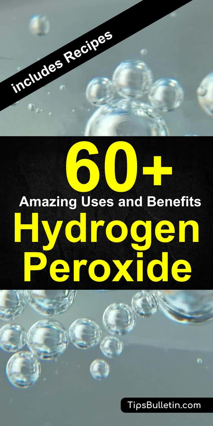 60 fantastic uses and benefits of hydrogen peroxide. From uses for hair, teeth,skin or ear up to health benefits when used as mouthwash or foot soak. Includes various cleaner recipes for cleaning with peroxide and baking soda.