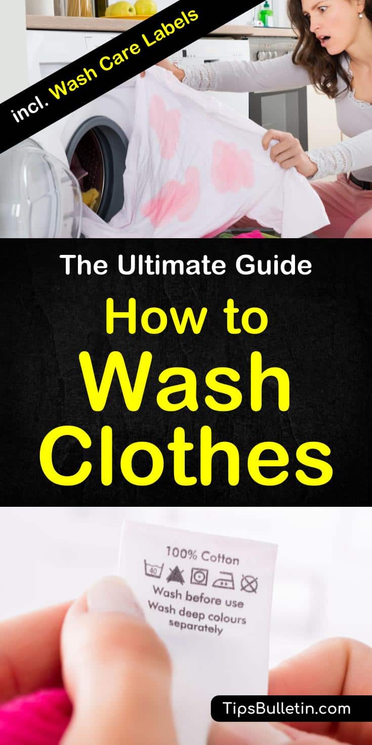 Learn how to wash clothes the right way with this ultimate guide to doing laundry. Learn techniques for washing clothes by hand without a washer. With the help of common products like vinegar and baking soda. Learn how to properly clean your shirts and other clothing. #laundryguide #cleanclothes