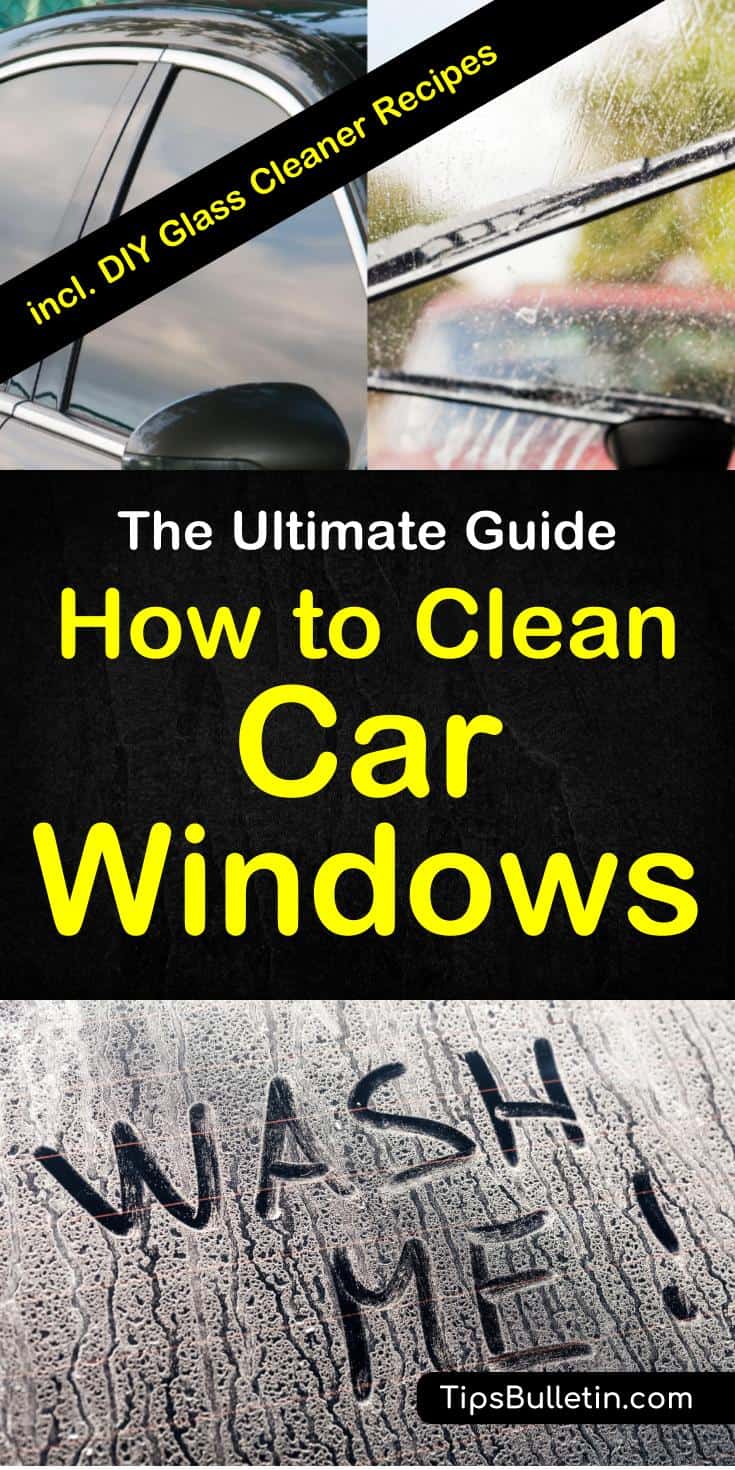 How to clean car windows - With easy to make homemade glass cleaner recipes with rubbing alcohol, vinegar and baking soda. Shows the best ways to clean your vehicles windows without streaks. Includes various recipes for DIY homemade car glass cleaner. #cleanglass #carcleaning #car