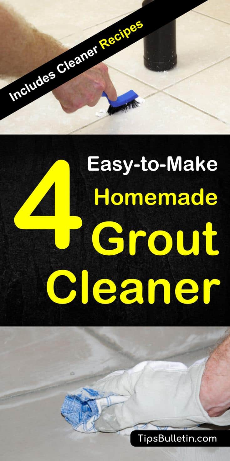 DIY homemade grout cleaner recipes for a scrub and no scrub cleaning of tiles and grouts. Including recipes for shower, floor and other bathroom grout cleaning with natural ingredients e.g. hydrogen peroxide or baking soda.#grout #groutcleaner #diy #homemade #natural