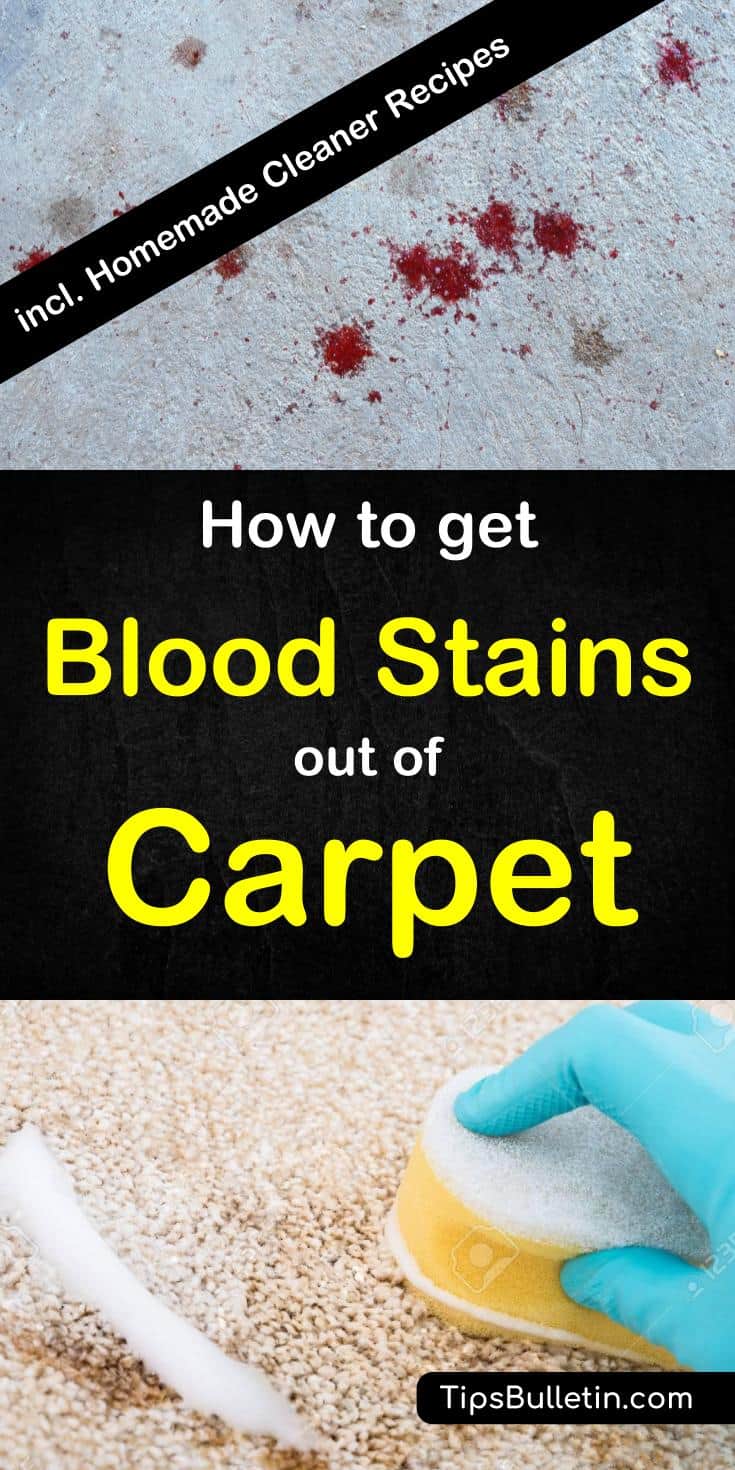 How to get blood stains out of carpet. with detailed homemade carpet cleaner recipes to make your own diy stain remover using hydrogen peroxid, ammonia, vinegar or baking soda. ideal to remove even dried and stubborn blood stains.#howtoremove #blood #stains #carpetcleaning
