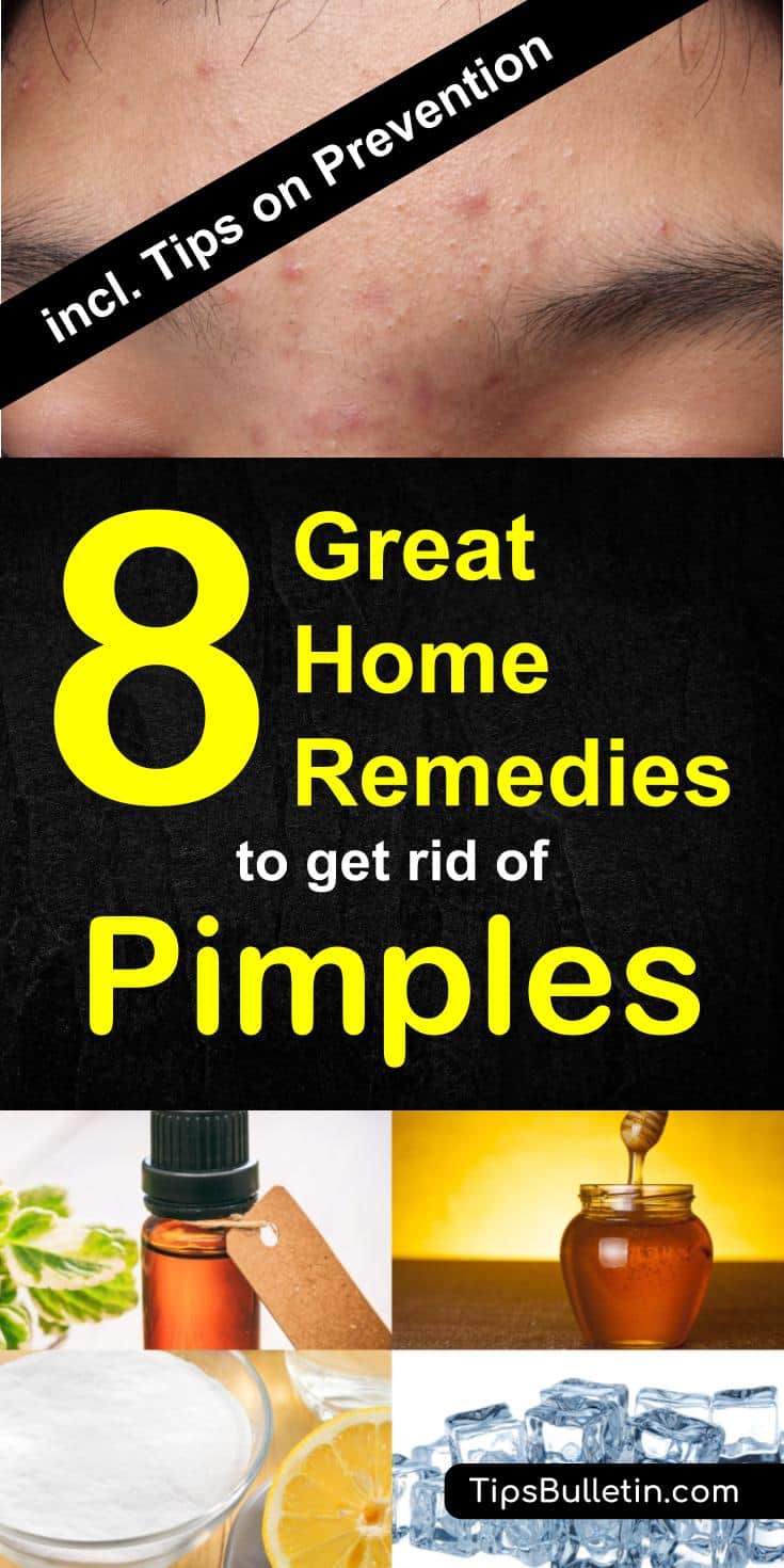 How to get rid of pimples with 8 excellent home remedies - including tips on different types of pimples from under the skin, deep to ingrown. Helps with prevention tips on acne and pimples.#pimples #getridof #skin