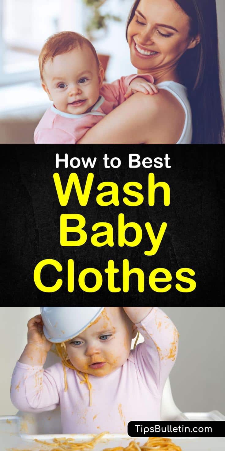 How to best wash baby clothes - including washing tips for laundry detergents, how to get stains out and even takle further stains ;). The article also covers how to wash cloth diapers.#babyclothes #washing #tips