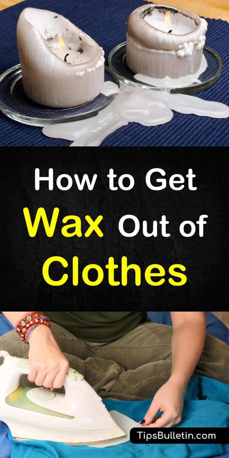 Learn how to get wax out of clothes with detailed tips using paper towels, paper bags, irons and other household products. Discover how to remove melted crayons and candles from your carpets, shirts, tank tops, and other fabrics with these awesome tips. #removewax #wax #stains #laundry #clothes