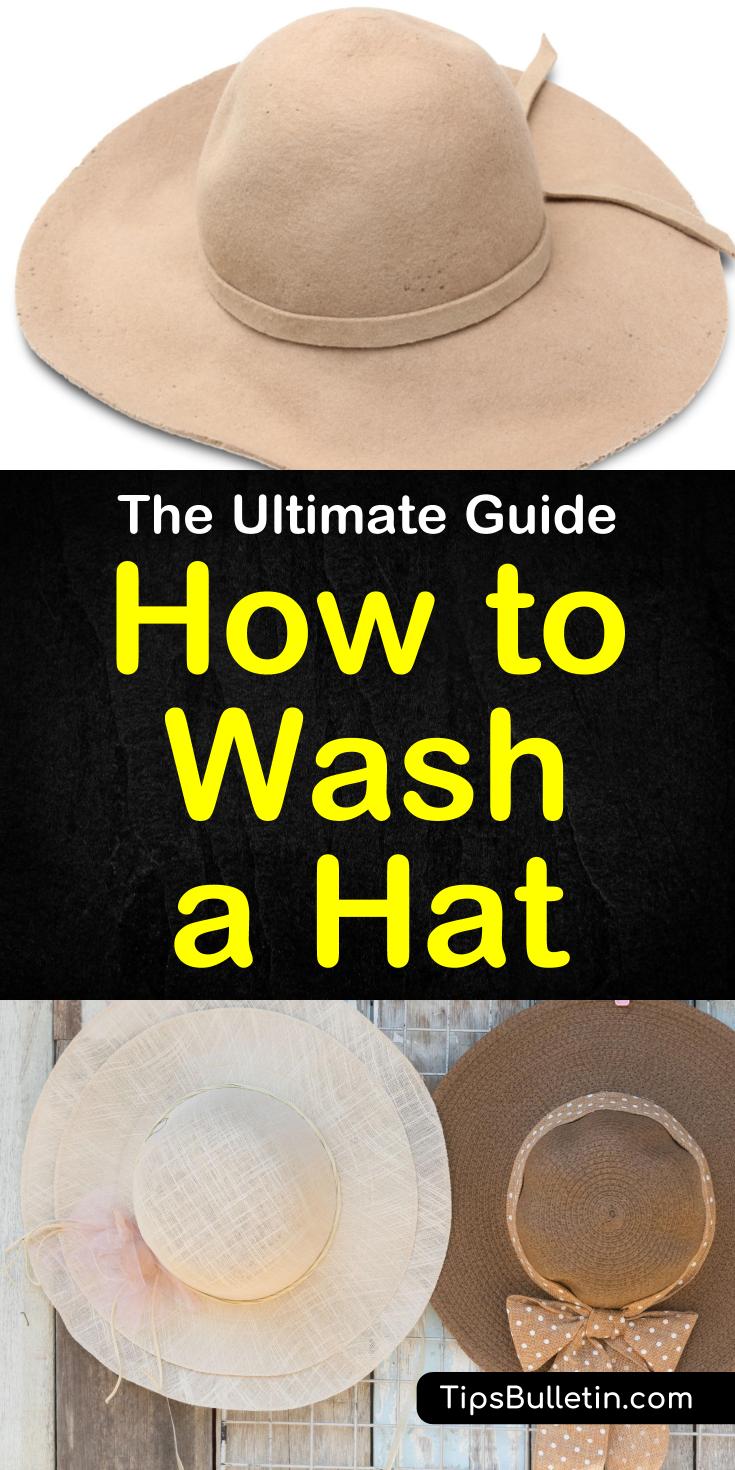 Tips and tricks for how to wash a hat without ruining it. Learn these awesome life hacks for washing all your hats. These cleaning tips include using baking soda and vinegar and washing your hat in the dishwasher. Keep these hat cleaning tips in mind next time you need to clean a hat. #cleaninghats