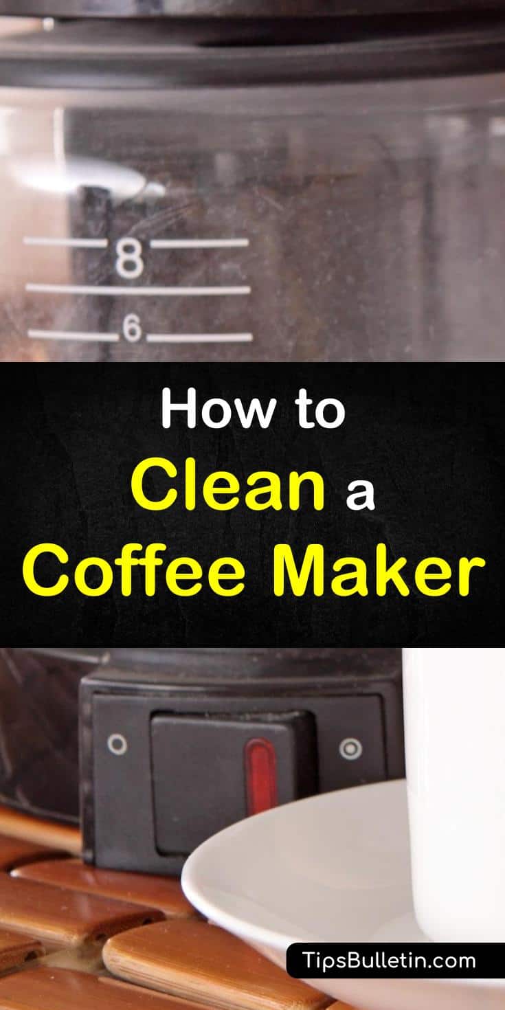 Learn the secrets of how to clean a coffee maker with these simple life hacks. Learn how to clean the machine with vinegar and how to remove stains from the coffee pot with baking soda. #cleancoffeemaker #cleancoffeepots #descalingcoffeemaker