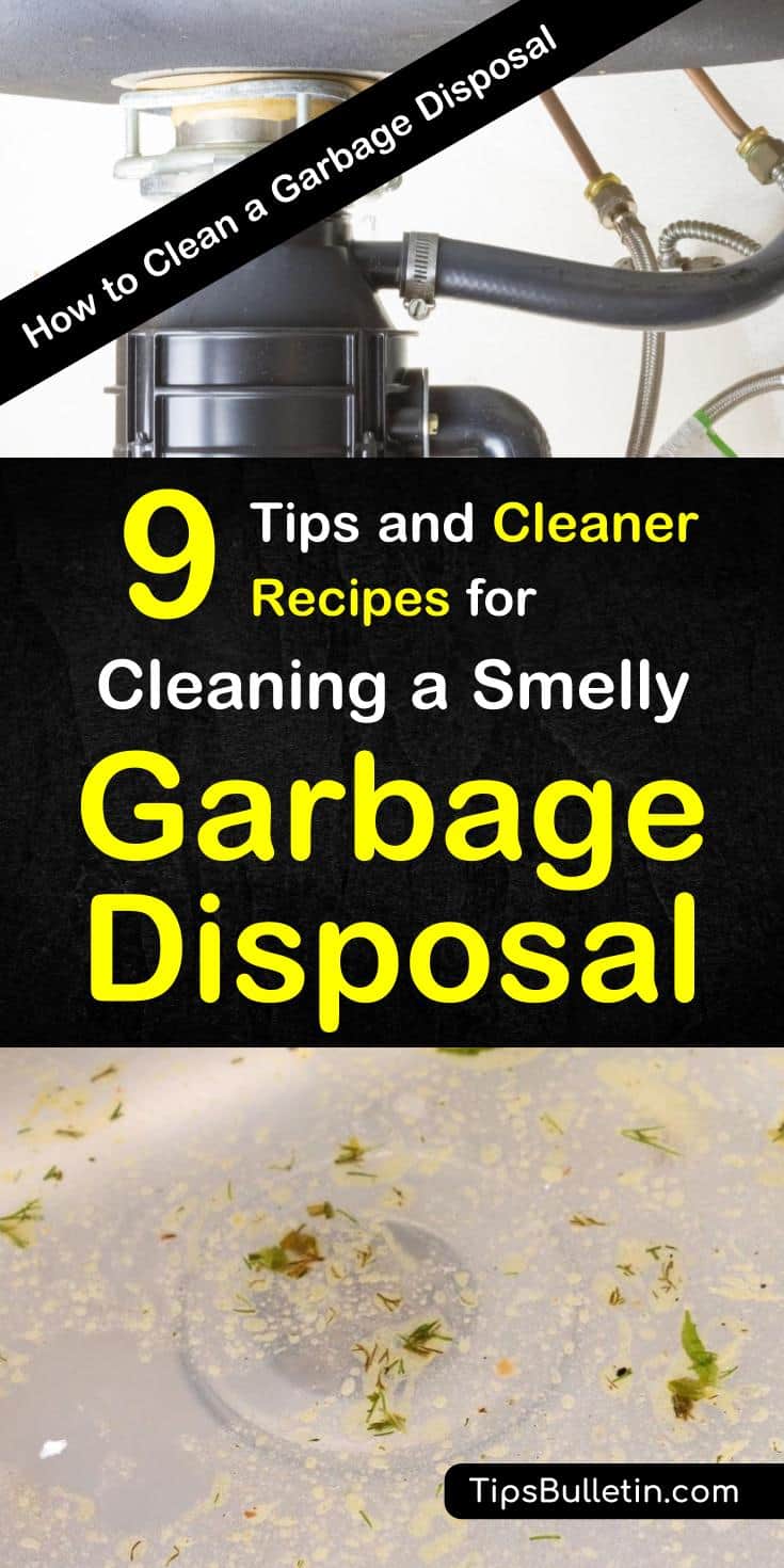 Find out how to clean a garbage disposal with common household products like baking soda and vinegar. Use ice cubes and lemon to clean a smelly disposal and utilize these simple DIY tips and tricks. #smellydisposal #cleangarbagedisposal #garbagedisposal #odors