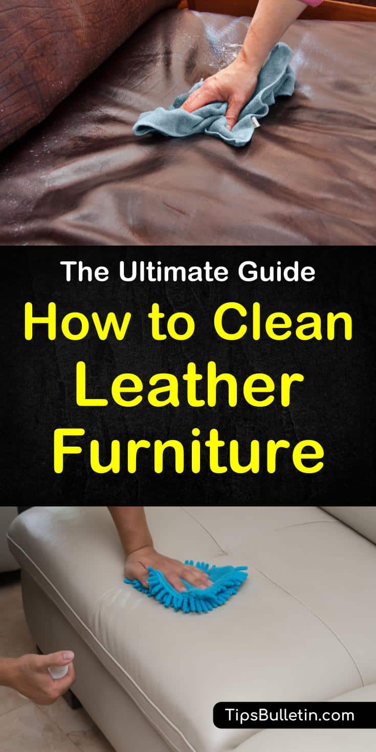 Find out how to clean leather furniture with these great home remedies. When your leather couch and chairs need to be cleaned you can use products like white vinegar to remove stains. Learn quick DIY cleaning techniques to get all your leather furniture clean. #leather #cleanleather