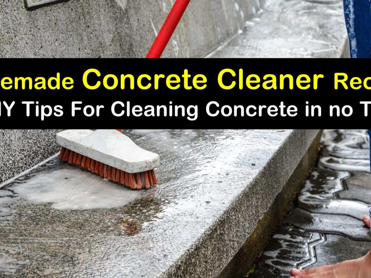 Homemade Concrete Cleaner Recipes 7, Can I Use Bleach On Concrete Patio