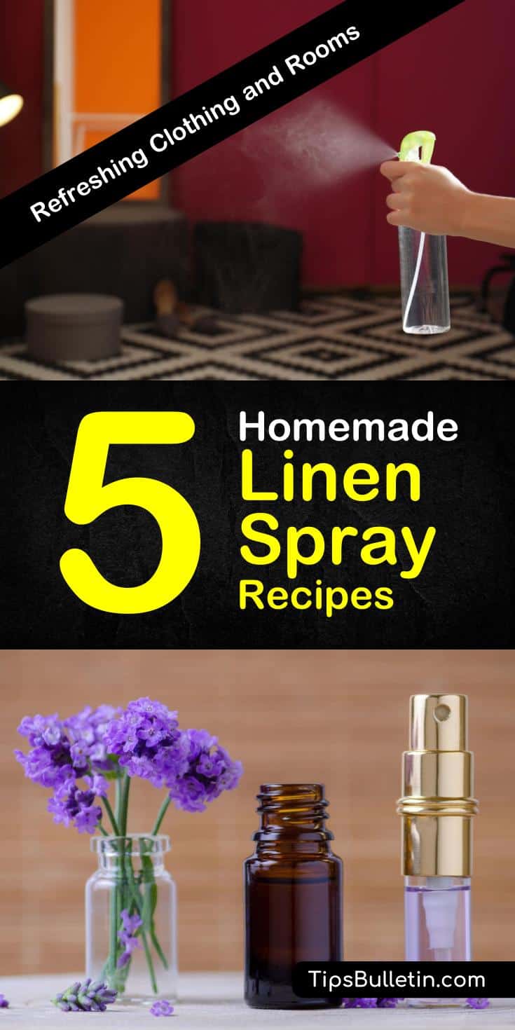 Learn how to make your own linen spray to keep your home and clothes fresh. The natural home recipe uses common household ingredients like baking soda, rubbing alcohol, and essential oils to keep your house smelling fresh. #diylinenspray #linensprayrecipes #homemadelinenespray
