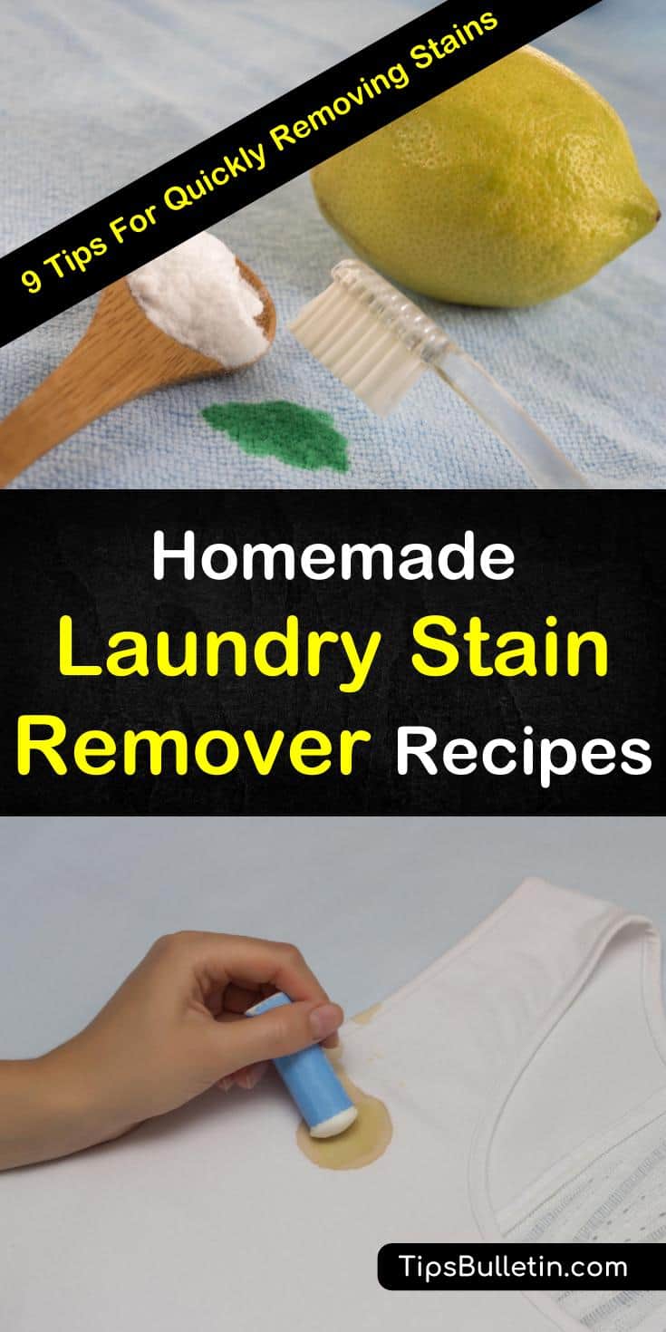 Learn about homemade stain removing recipes you can use with simple ingredients from around your house here. Grab some baking soda, dishwashing liquid, and hydrogen peroxide to get rid of stains for clothes, for furniture, and for carpet. #stainremover #stainfighter #cleanclothes #cleaneverything