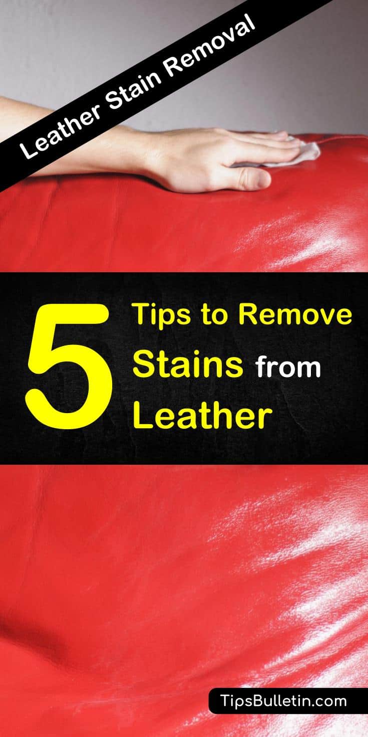 Learn how to remove stains from leather using simple ingredients like water and vinegar. Get those unwanted stains out of your favorite leather items, like your couch, jacket, club chairs, boots, bags, and much more. #leatherstains #cleanleather