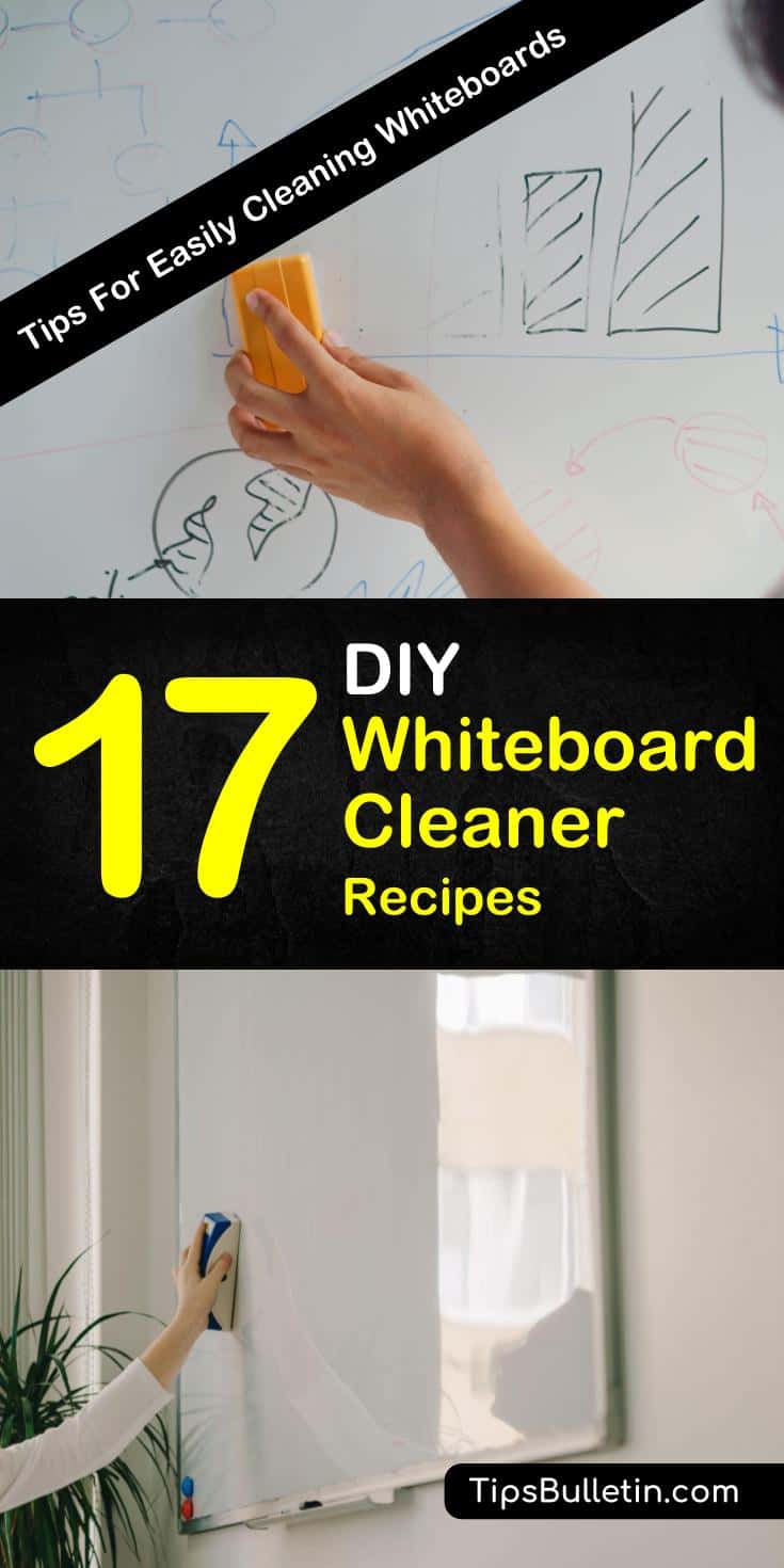 Use rubbing alcohol, baking soda, or other household items to restore that dingy whiteboard with one of our DIY whiteboard cleaner recipes. Learn how to create your own whiteboard spray cleaner. #whiteboardcleaner #spraycleaner