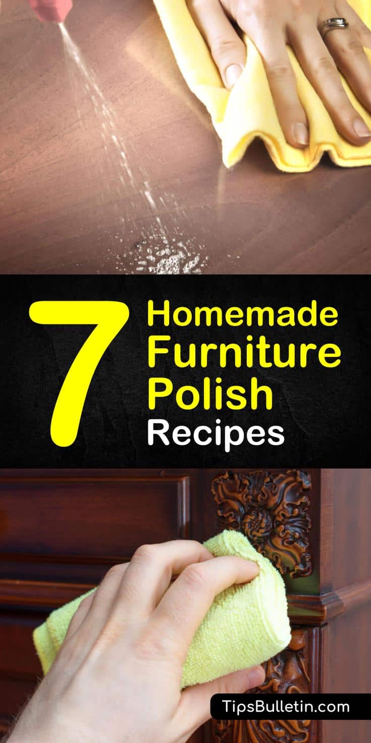 Learn how to restore your wood’s beautiful shine with one of our homemade furniture polish recipes. Our quick and easy recipes use natural ingredients like coconut oil, vinegar, and essential oils. #polish #furniture #restorewood #diy