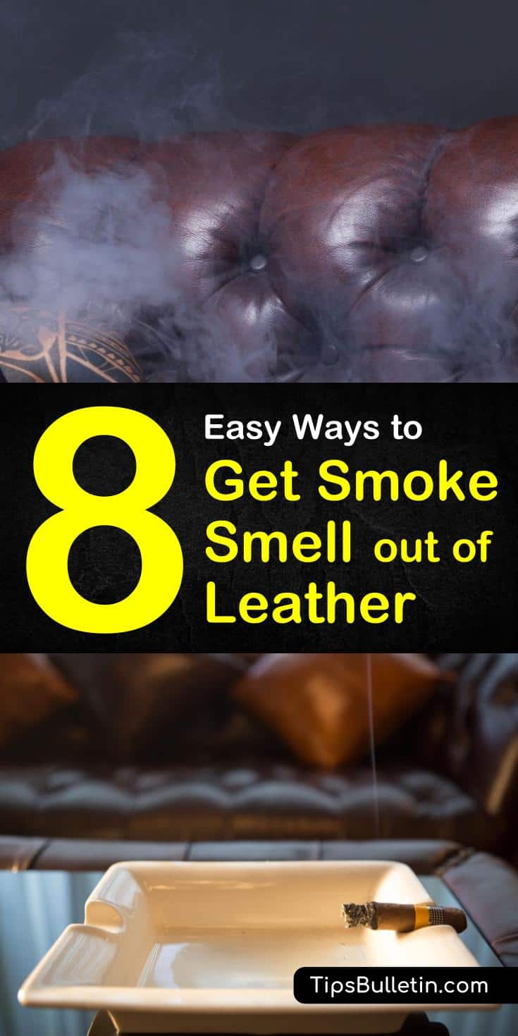 Tips and tricks on how to get smoke smell out of leather furniture as well as leather bags and jackets. Learn the best ways to banish the bad lingering odor of nicotine in your house by using baking soda, vinegar, and dryer sheets. #cigarettesmoke #tobaccosmell #nicotine #smokeresidue