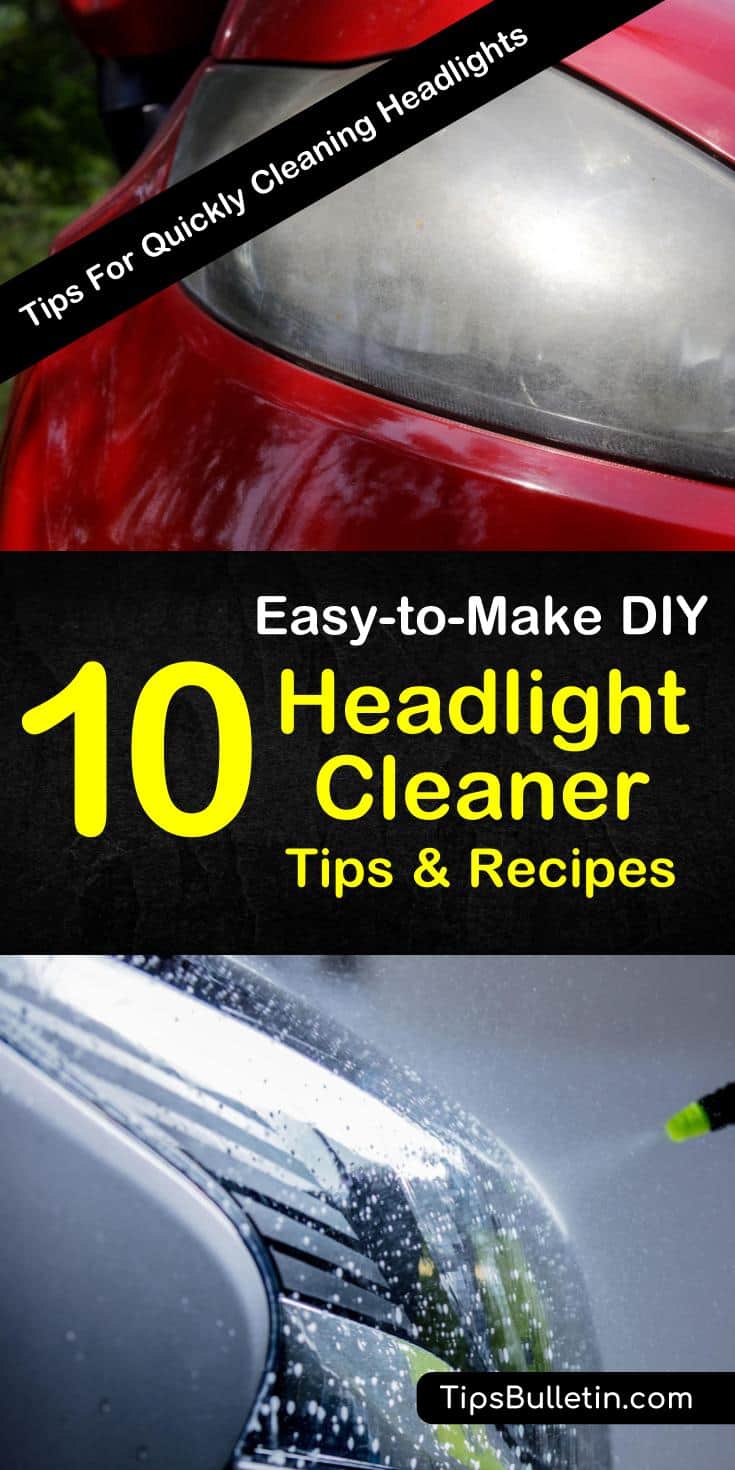 Learn how to make your headlights clear and shiny again with these DIY headlight cleaner tips and recipes! You’ll be able to achieve these cleaning hacks with products found at home. #headlights #carlights #cleancar