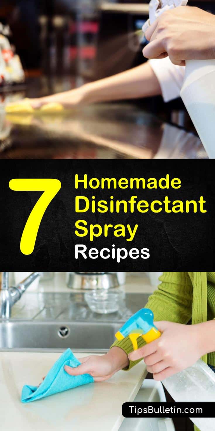 Learn how to make homemade disinfectant spray by using natural ingredients like vinegar, rubbing alcohol, vodka, water, and essential oils. These homemade cleaners will make your house the envy of all your neighbors. #diydisinfectants #homemadesprays #housecleaning