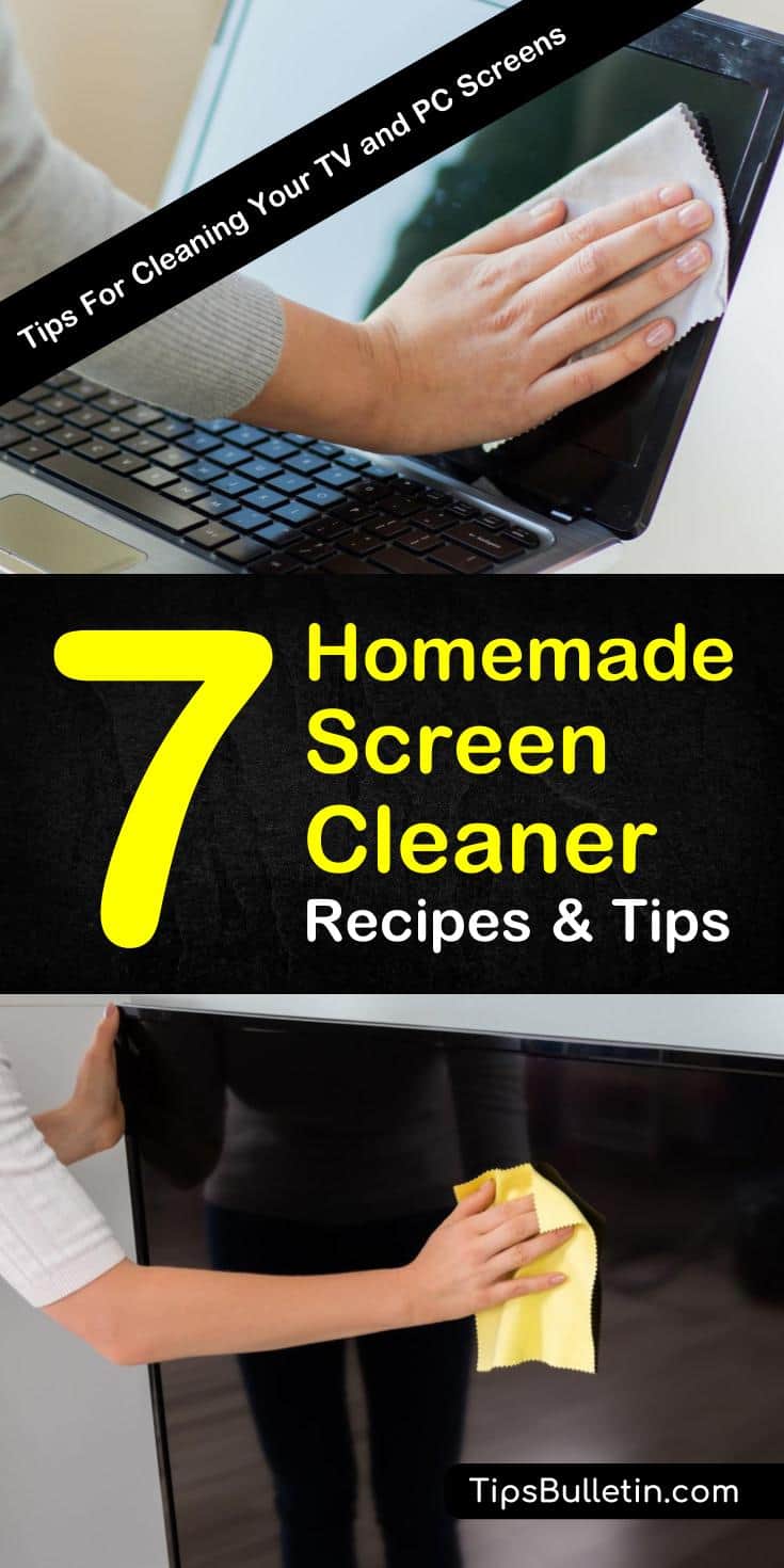 Find out how to clean computer screens, TVs, iPhones, and other types of electronics by making your own homemade screen cleaner. These DIY cleaning tips will teach you how to get rid of dust, fingerprint marks, and streaks from your phone screens. #touchscreen #laptop #screencleaner