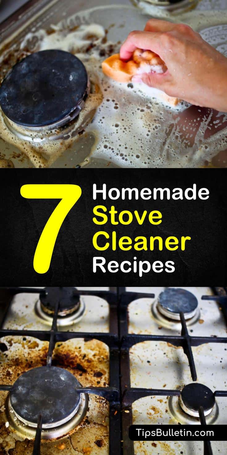 Quickly clean your stove top using one of our homemade stove cleaner recipes. Our easy to make recipes use ingredients like baking soda, white vinegar, and water to safely clean your glass top.#homemadecleaners #stove #cleaning #cleanstove