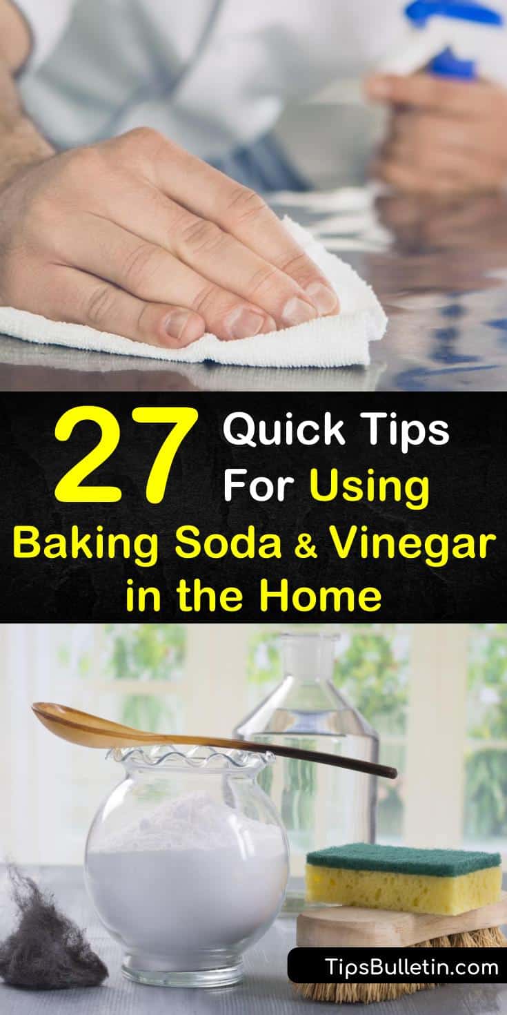 Discover how you can use baking soda and vinegar for cleaning your home. You can use it in the drain, in the laundry, and in the kitchen and bathroom. Learn to make a simple cleaner for cleaning your entire home. #bakingsodavinegar #bakingsoda #vinegar