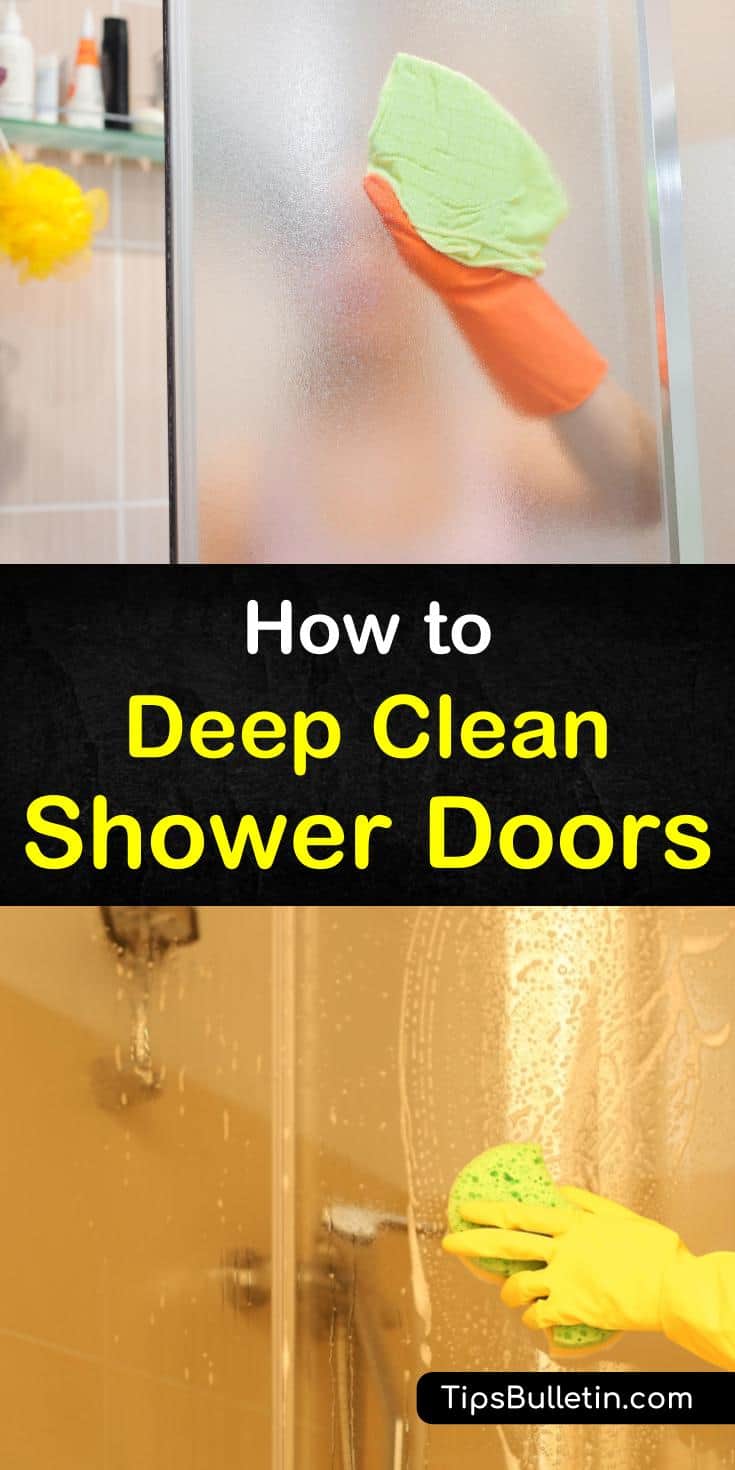 Tired of soap scum or hard water stains on your otherwise clean shower doors? Learn how to get rid of these stains for good with our easy to follow recipes for how to clean shower doors. #clean #shower #doors