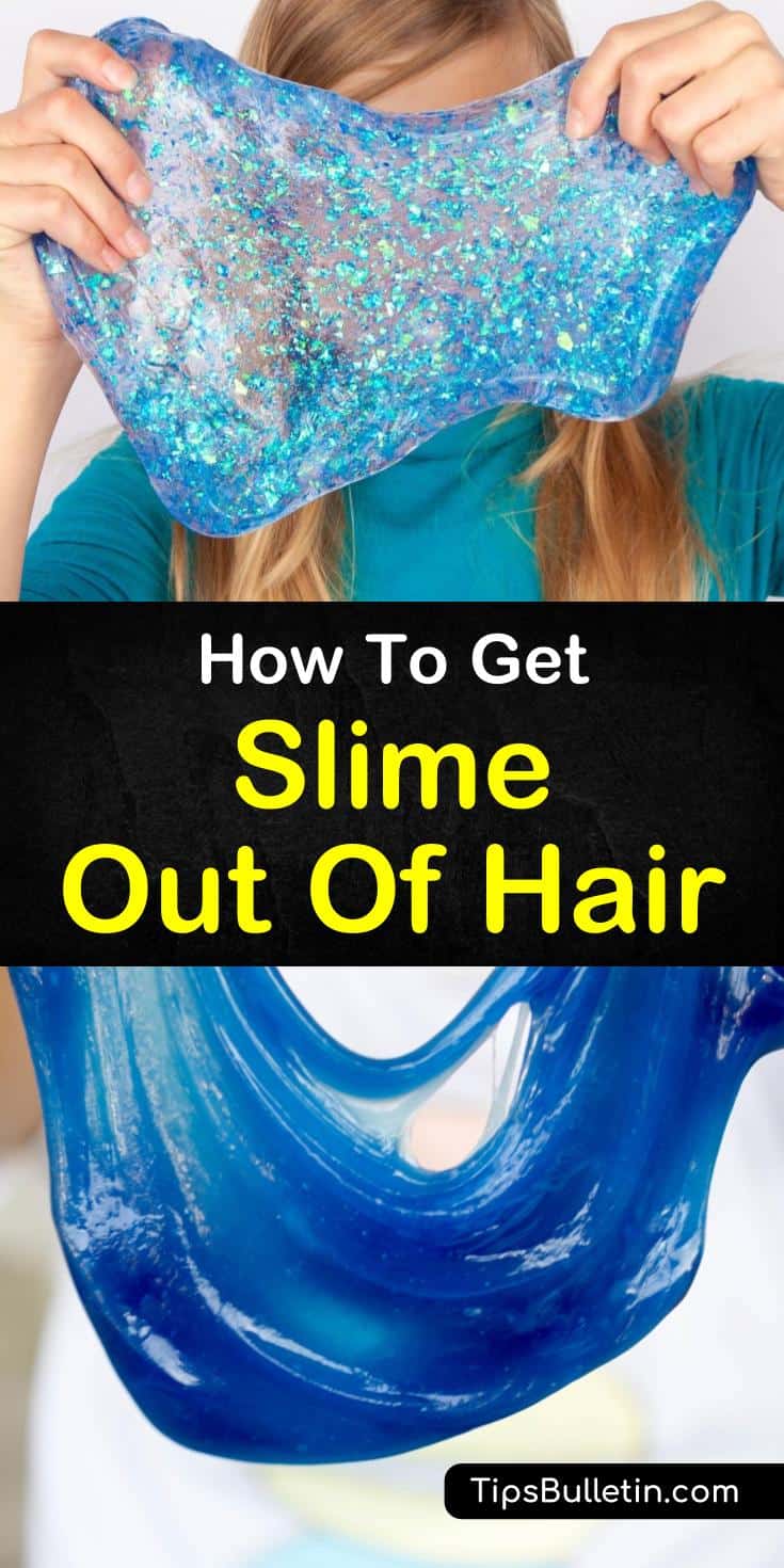 Learn how to quickly get slime out of hair and clothes with one of our helpful cleaning tips. Removal of slime from kids hair is simple and uses various products you already have around the house. #slime #hair #getridofslime #removeslime