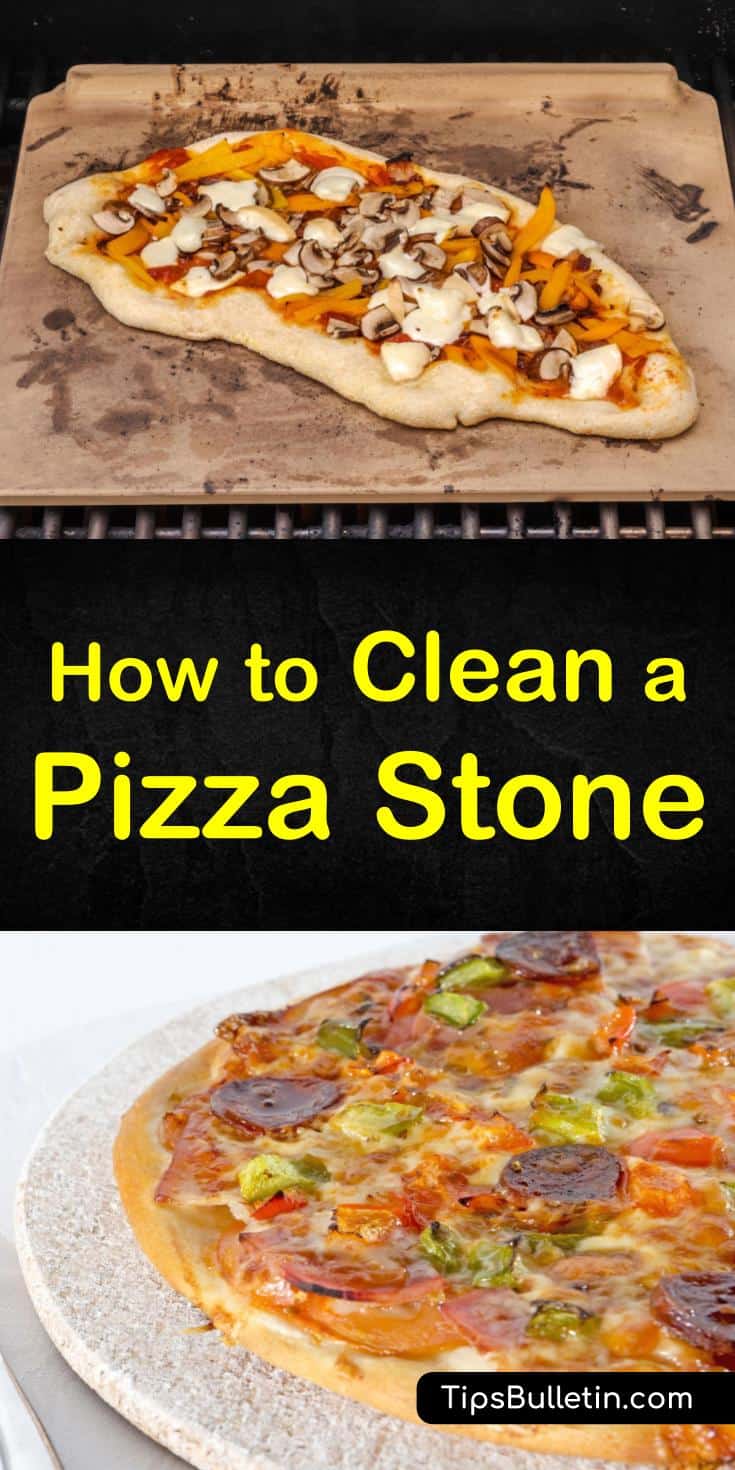 Learn how to clean a pizza stone the right way with these tips and techniques. Use inexpensive and safe ingredients like baking soda and water to thoroughly clean your pizza stone and enjoy perfectly crispy pizza each and every time #clean #pizzastone