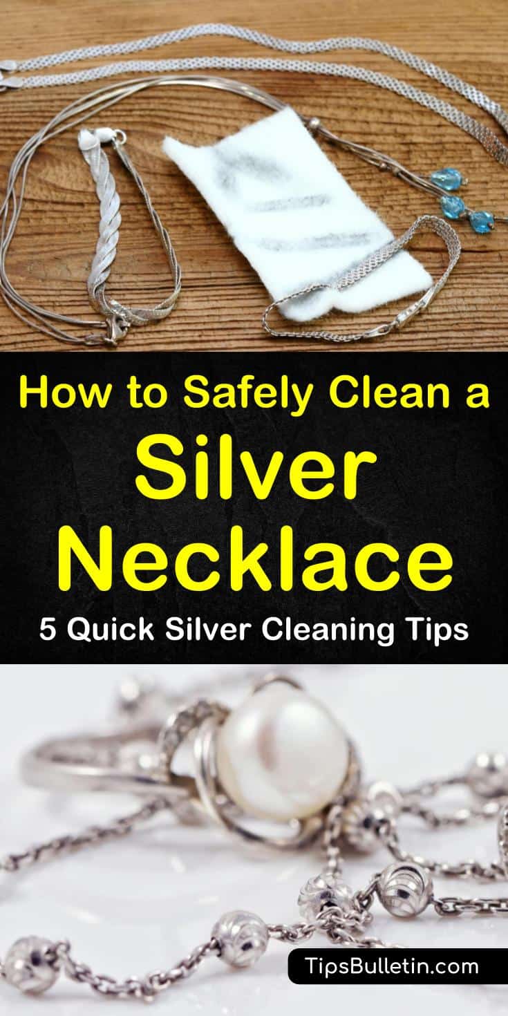 Find new techniques on how to clean a silver necklace using basic items like lemon juice and aluminum foil. Learn the best methods to use on soft metals like sterling silver jewelry and silver-plated necklaces. Remove tarnish with these easy cleaning solutions. #clean #silver #necklace #jewelry