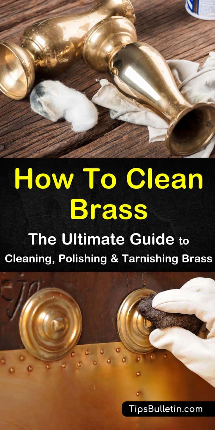 DIscover how to clean brass the simple and easy DIY way! Our guide shows you how to remove tarnish from lamps, candlesticks, and antique jewelry using basic hardware and household cleaners such as vinegar. #cleaning #brass #tarnish