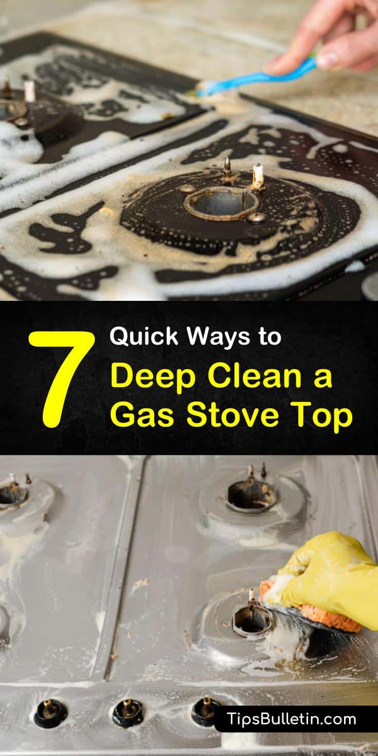 Find out how you can clean your gas stove top burners and grates with easy diy cleaning recipes. Using simple household ingredients like white vinegar and baking soda, you can quickly and cheaply clean away the grime and dirt. #gasstovecleaning #stovetop #cleaner