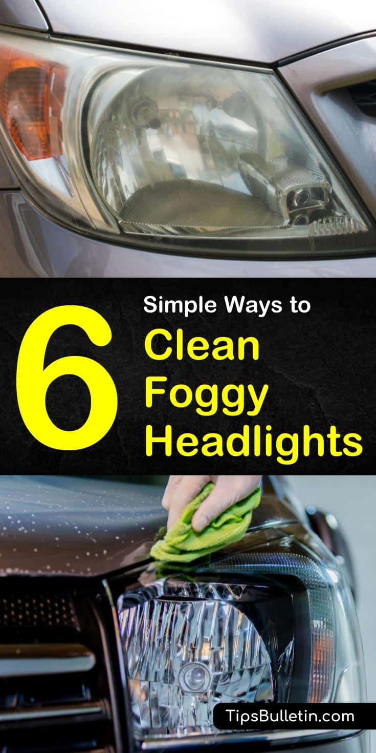 Discover six simple ways to clean foggy, yellowed car lights using many items that you have in your own home. Learn how to make DIY remedies using vinegar, baking soda, and even toothpaste to get those headlights looking like new. #diyheadlightcleaner #foggyheadlights #headlights