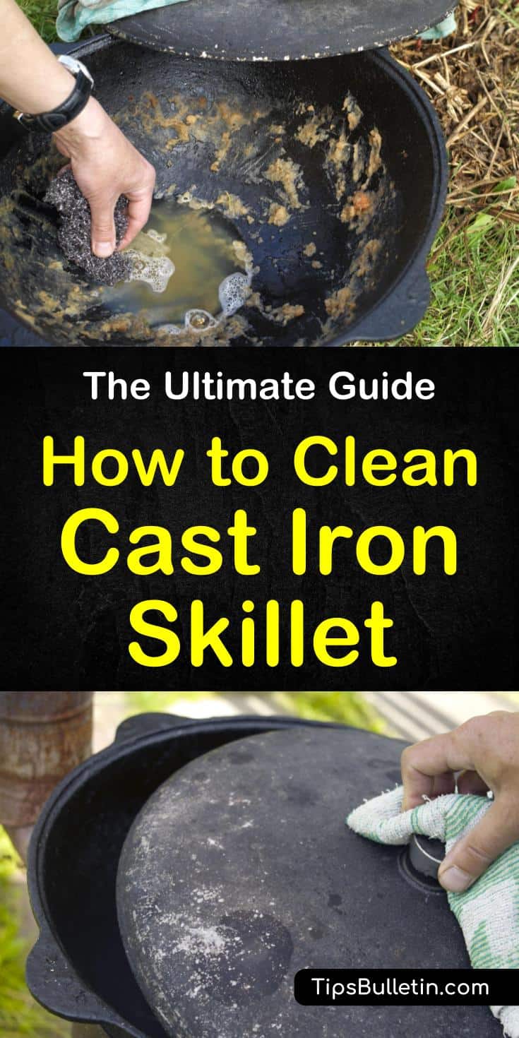 Discover how to clean a cast-iron skillet after cooking to keep it lasting for years to come. Learn how to clean rust from your cast iron cookware with salt and baking soda and enjoy its cooking benefits for years. #cleancastironskillet #cleancastiron