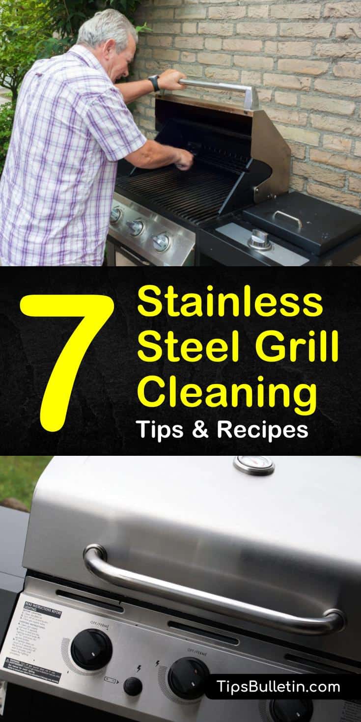 By using some of our cleaning tips you can learn how to clean a stainless steel grill to bring the life back into your backyard BBQ. It is to use common household ingredients to clean your stainless steel grill and have it looking like new again. #stainlesssteel #grillcleaning #cleangrill