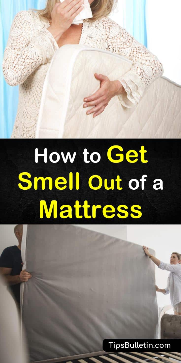 Here are cleaning tips to try before getting rid of that smelly mattress. Learn how to remove cigarette smoke and urine stains using everyday items such as hydrogen peroxide, baking soda, and essential oils to clean your mattress. #smellymattress #cleanmattress #mattressodor