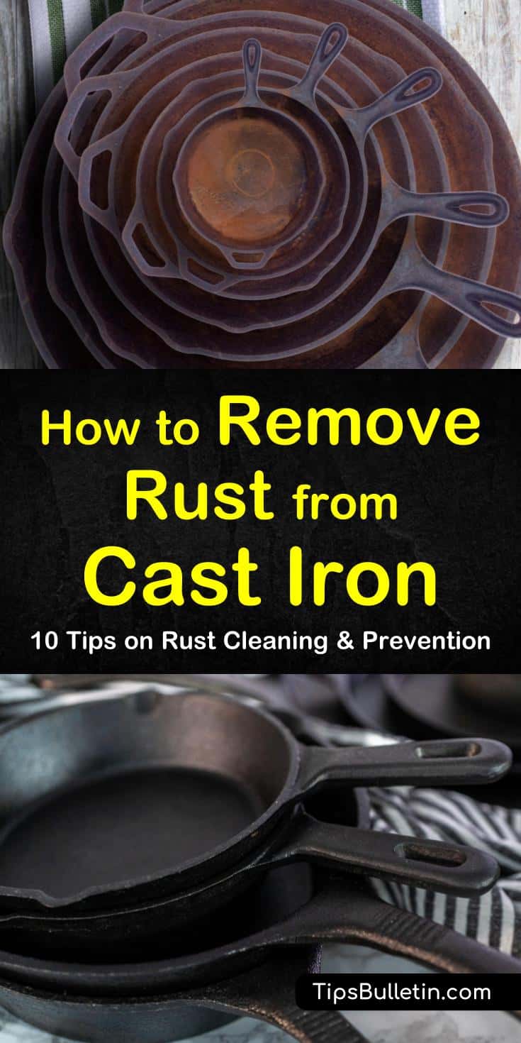 Learn how to remove rust from cast iron stoves, pans, and dutch ovens. Find out how to use products like baking soda and salt to scrape away rust particles. Use these tips and tricks to restore your favorite cast iron cookware in no time. #remove #rust #castiron #dutchoven #skillet