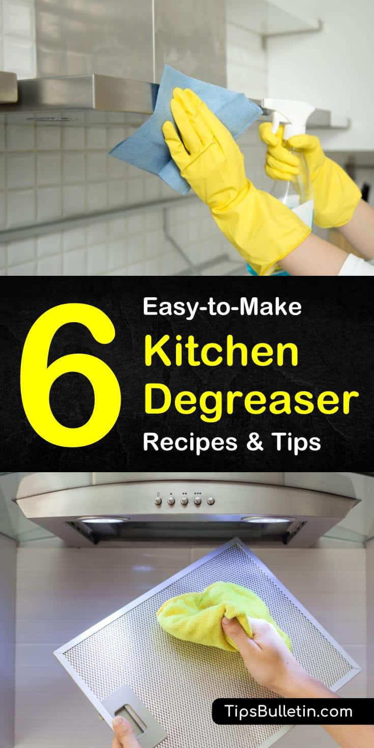 Check out these DIY recipes and cleaning tips for removing grease using baking soda and white vinegar. These sprays can be used in the home to clean the stove and other kitchen surfaces. #cleaninggrease #bakingsoda #degreaser