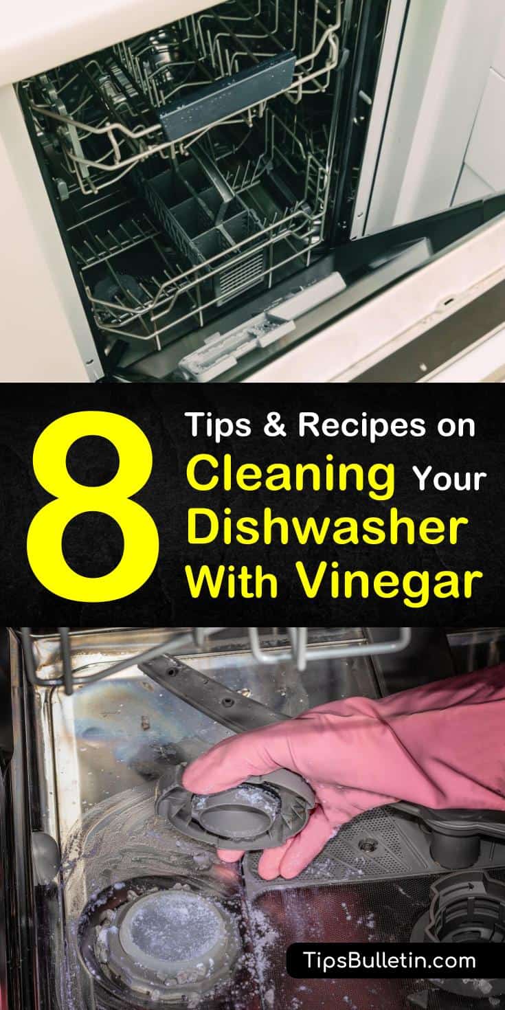 Use these amazing techniques for cleaning dishwasher with vinegar to eliminate gunk and grime. Clean the bottom of the dishwasher by removing food particles and clearing the drain. Learn the best methods for cleaning a stainless steel dishwasher. #cleaning #dishwasher #vinegar