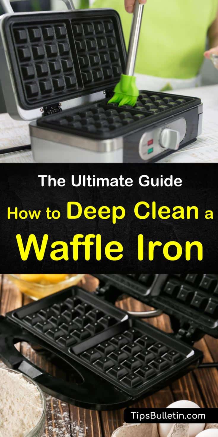 Here are some helpful tips and tricks on how to clean a waffle iron. These DIY tips will teach you how to clean built up grease on a waffle iron using baking soda, paper towels, and water. #cleaningawaffleiron #waffleiron #cleanwaffleiron
