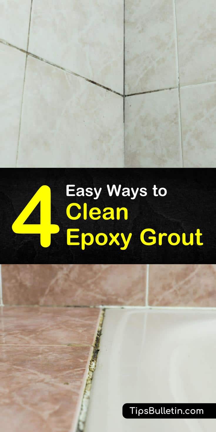 Learn how to clean epoxy grout. Your showers and tile will be free of stains in no time, with little effort. Try out these non-toxic solutions! #epoxygrout #cleaning #epoxy