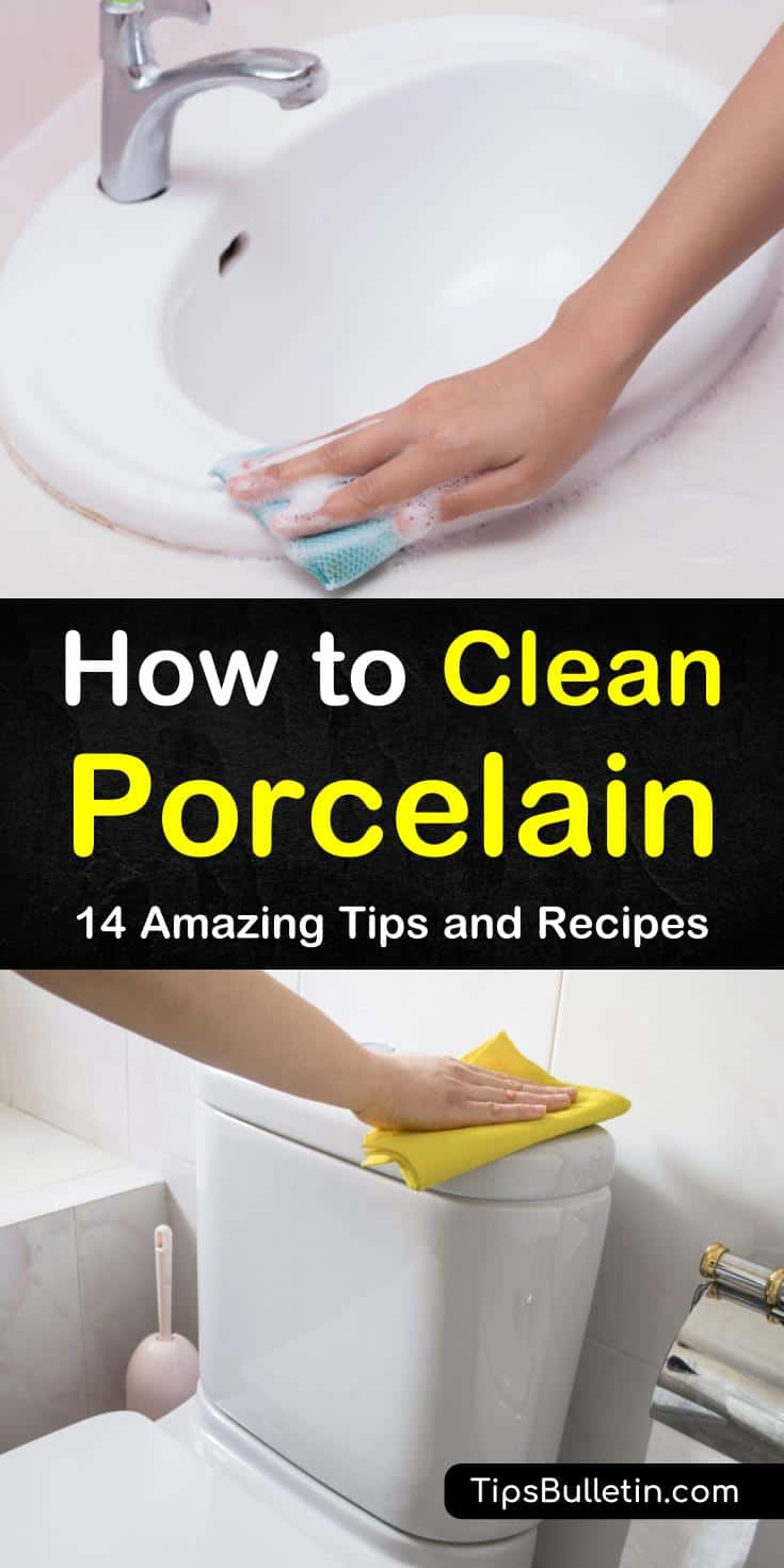 Learn how to clean porcelain tile without leaving rust stains or other blemishes. Our cleaning tips show you how to use lemon juice, white vinegar, hot water, and paper towels for cleaning porcelain in your kitchen sink or bathroom. #porcelaincleaning #porcelain #cleaning