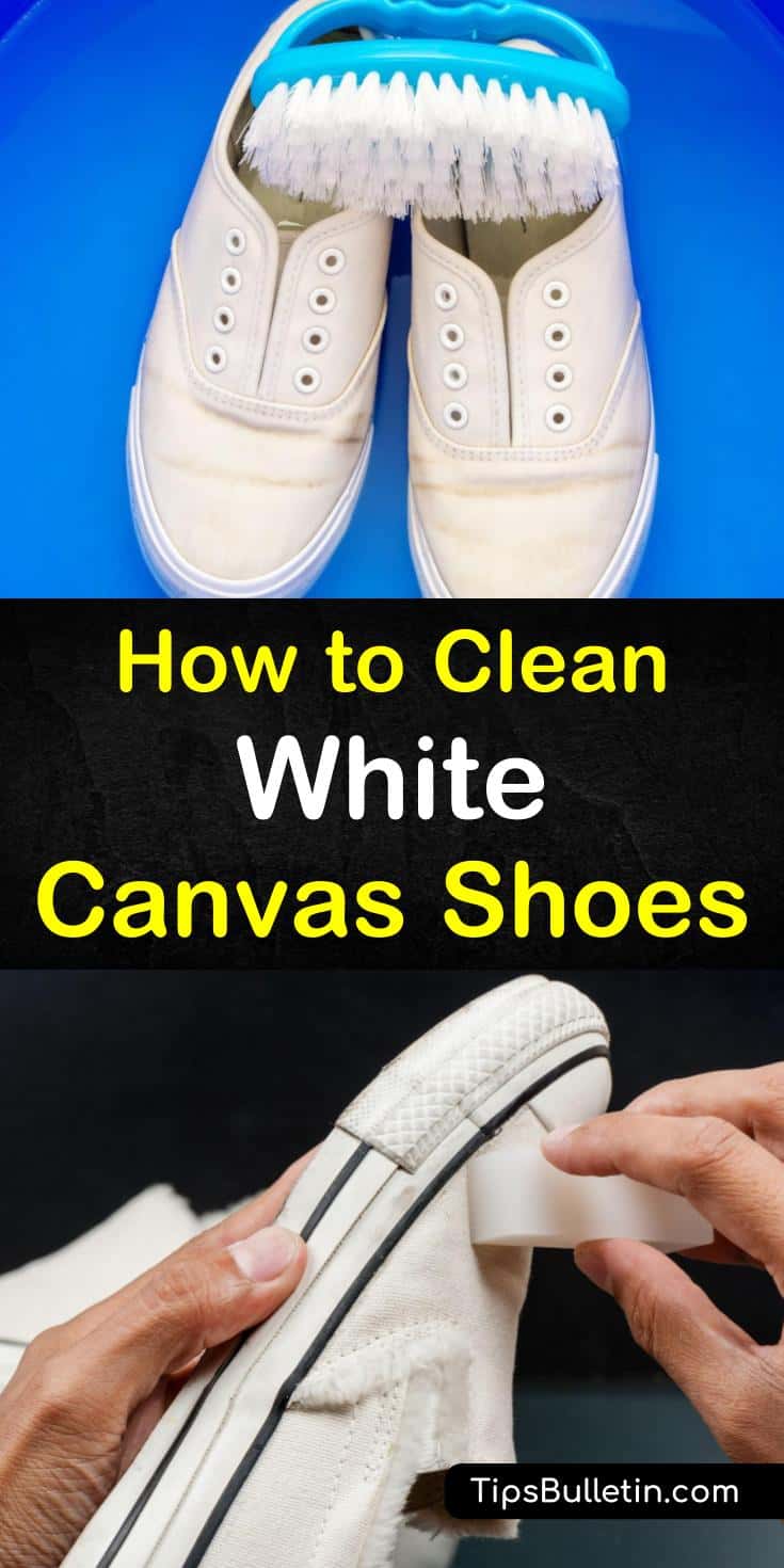 Discover how to clean white canvas shoes using baking soda and with and without hydrogen peroxide with our guide. We show you how to turn those Christmas gifts of Converse canvas sneakers from black with stains to white and like new. #whitecanvasshoes #shoecleaning #cleancanvasshoes