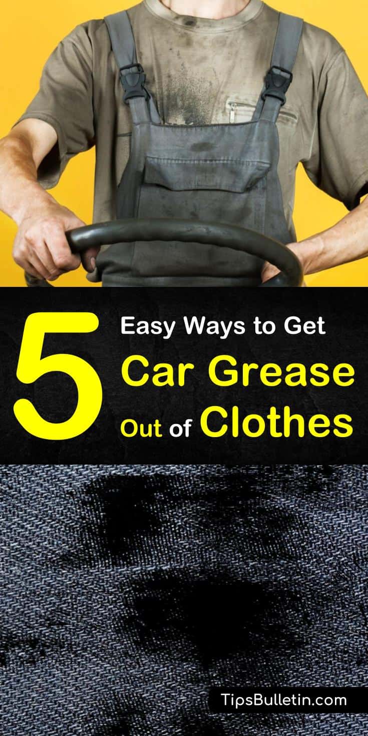 Grease stains whether from the garage or the kitchen are bound to happen. Using some of our cleaning tips you can learn how to remove oil stains from shirts with baking soda and other household items. #cargrease #greasestains #laundry