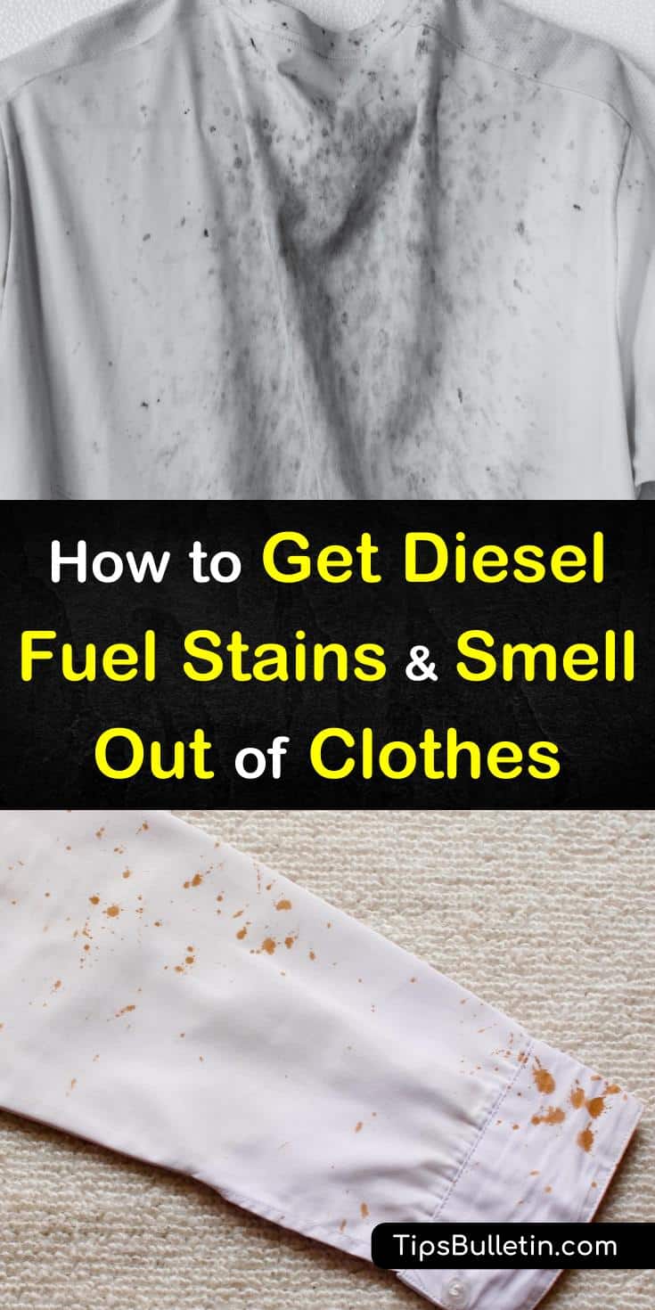 Learn how you can get rid of fuel stains and banish diesel odor from your clothes! Our guide uses accessible ingredients that you can find at any grocery store. With these tips, your clothes will smell fresh next time you do laundry. #laundrytips #fuelstains #diesel