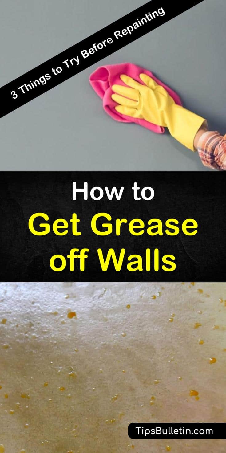 Learn these cleaning hacks on how to remove grease and stains from walls, counters, kitchen cabinets, and stainless steel appliances. Kitchens will come out sparkling clean with the use of baking soda, vinegar, water, and more. #grease #walls #greasywalls