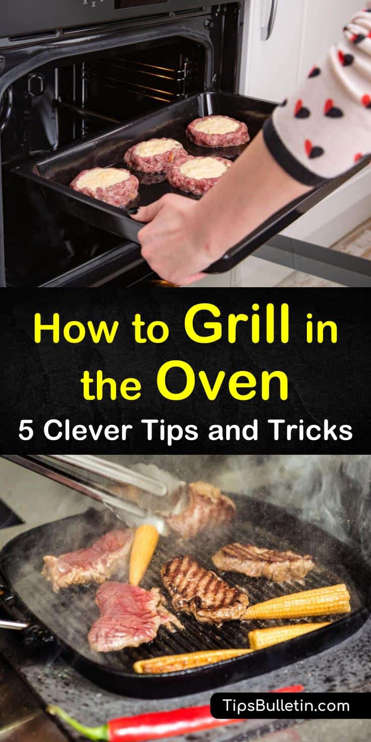 Learn how to grill in the oven and stove top with these 5 simple cooking techniques. Find out how to make the perfect steak and BBQ ribs without firing up the grill. Discover how to cook your favorite grilling recipes with a cast iron grill pan. #grill #oven #stovetop #bbq