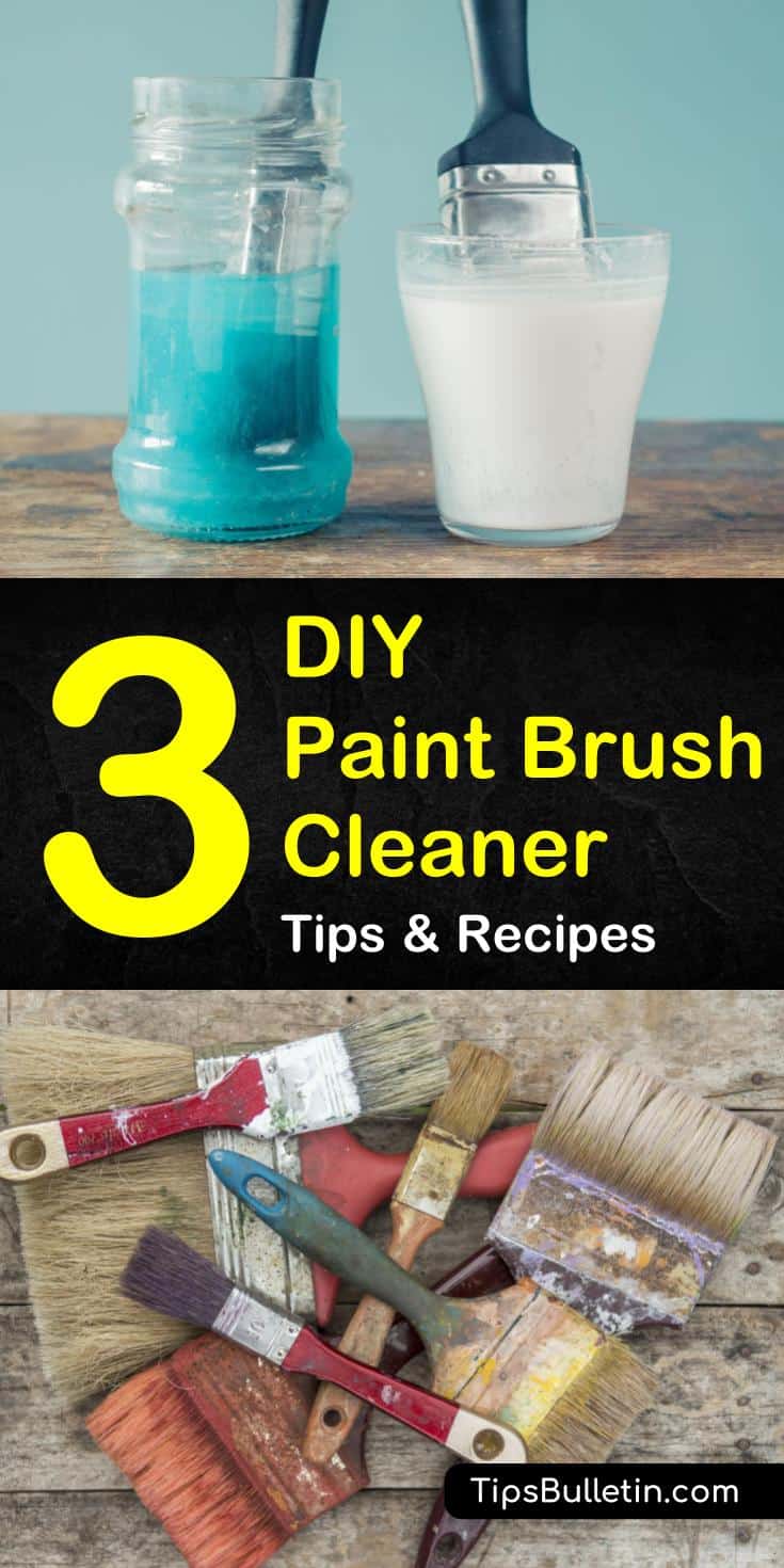 Is your paintbrush full of oil or acrylic paint? These DIY tips with white vinegar, baking soda, and water can solve your problems! #paintbrushcleaner #brush #diy