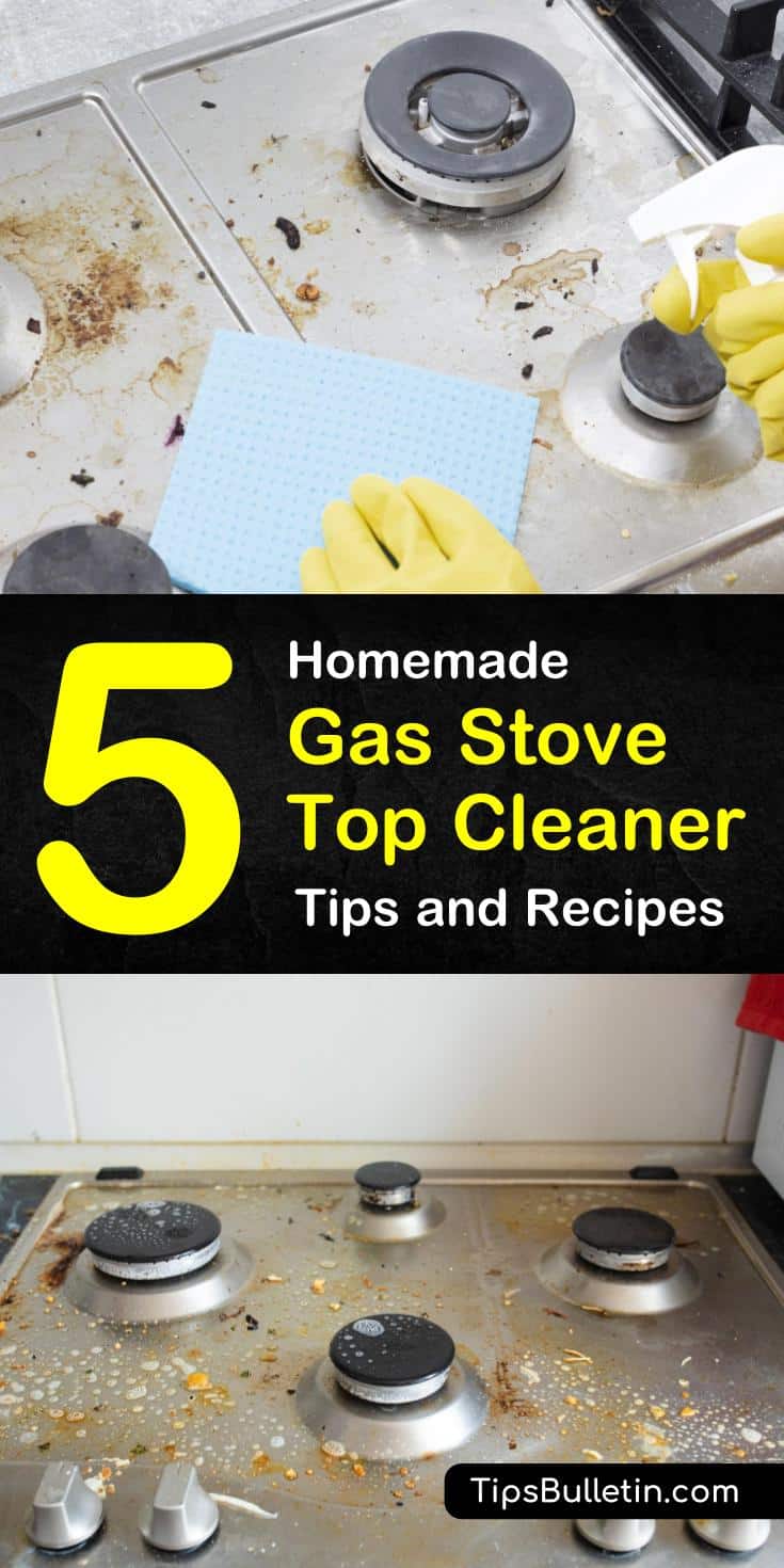 Cleaning a gas stovetop doesn’t have to be hard. Let us show you how to use baking soda, vinegar, and other household items as scrubs to deep clean the dirtiest stove tops and finish your oven cleaning. #cleaning #gasstovetops #cleangasstove