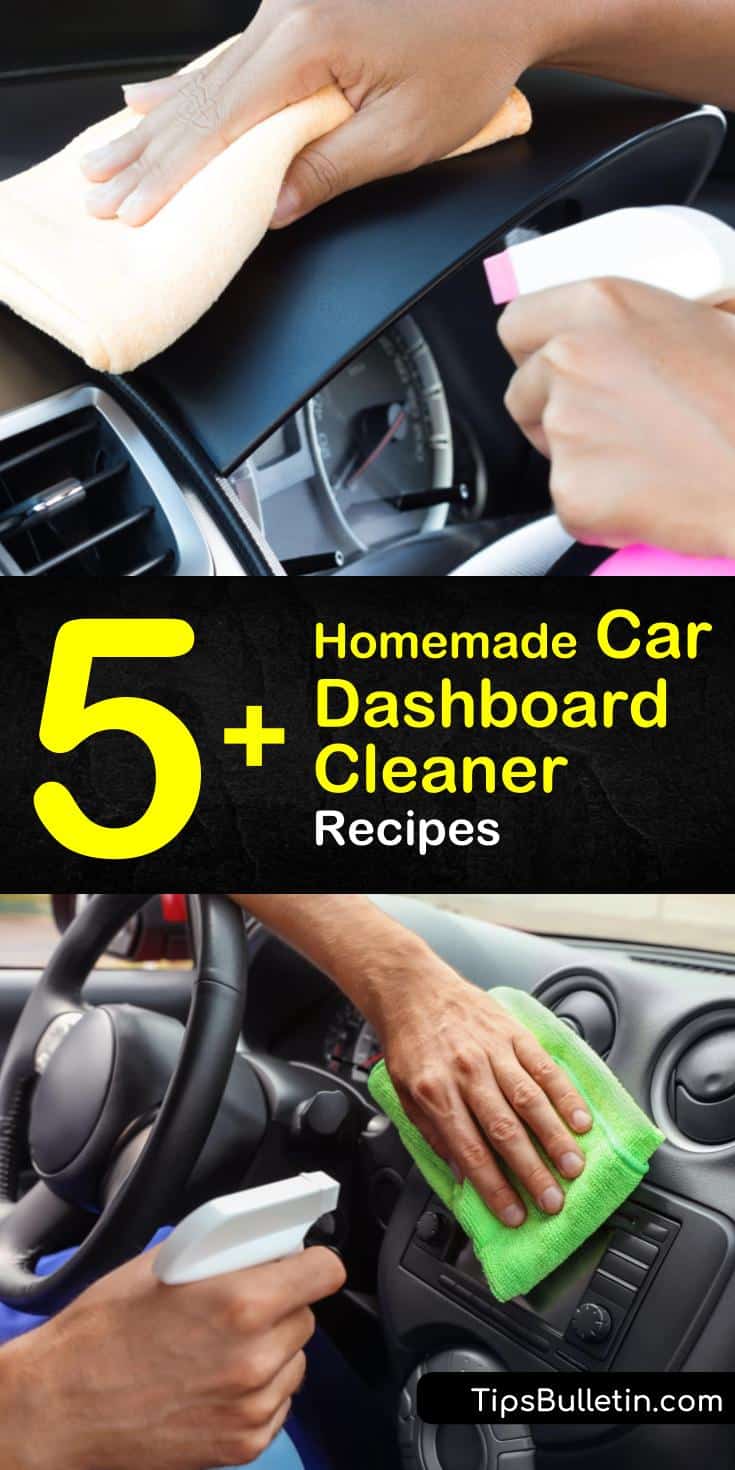 Try these homemade car dashboard cleaner recipes to keep your car shiny. Add these DIY tips to your interior car cleaning arsenal with products like dryer sheets and vinegar. Use baking soda and essential oils to deodorize your car and clean the dashboard. #homemade #car #dashboard #cleaner