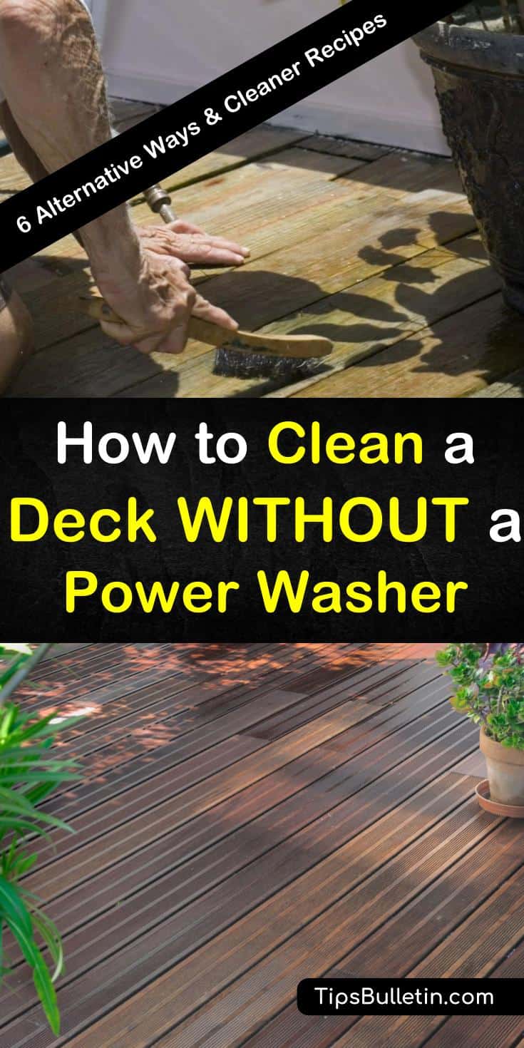 Power washing is not the only natural way to clean your deck, although it is the fastest. We teach you several other methods you can use to clean and scrub your deck to get it ready for entertaining or staining. #deckcleaning #powerwasher #deck